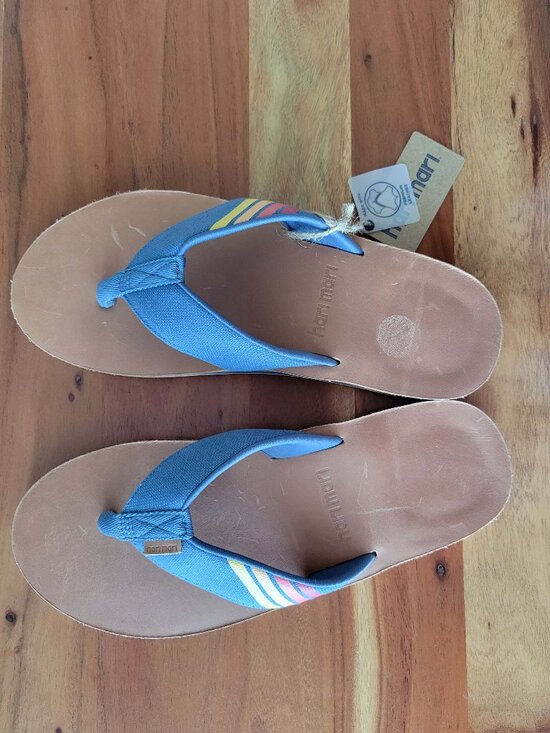 Hari Mari Del Mar Harbour Flip Flops Men’s 11 Blue  Woven/Leather Sandals NWT main image 7